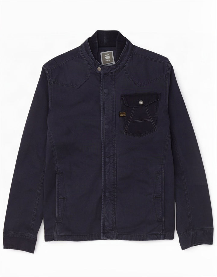 Jaqueta utilitária masculina G-Star UK 38 algodão azul marinho médio
