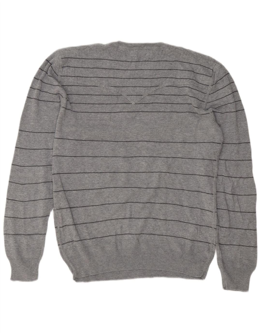 Levi's Mens Crew Neck Jumper Sweater Medium Grey Striped Cotton