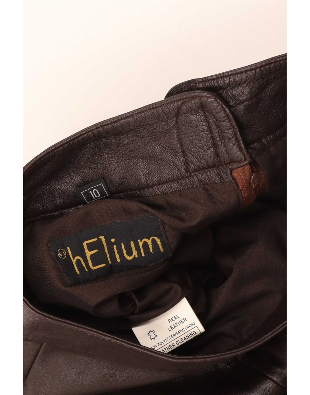 Helium Womens Maxi Leather Skirt UK 10 Small W28 Brown