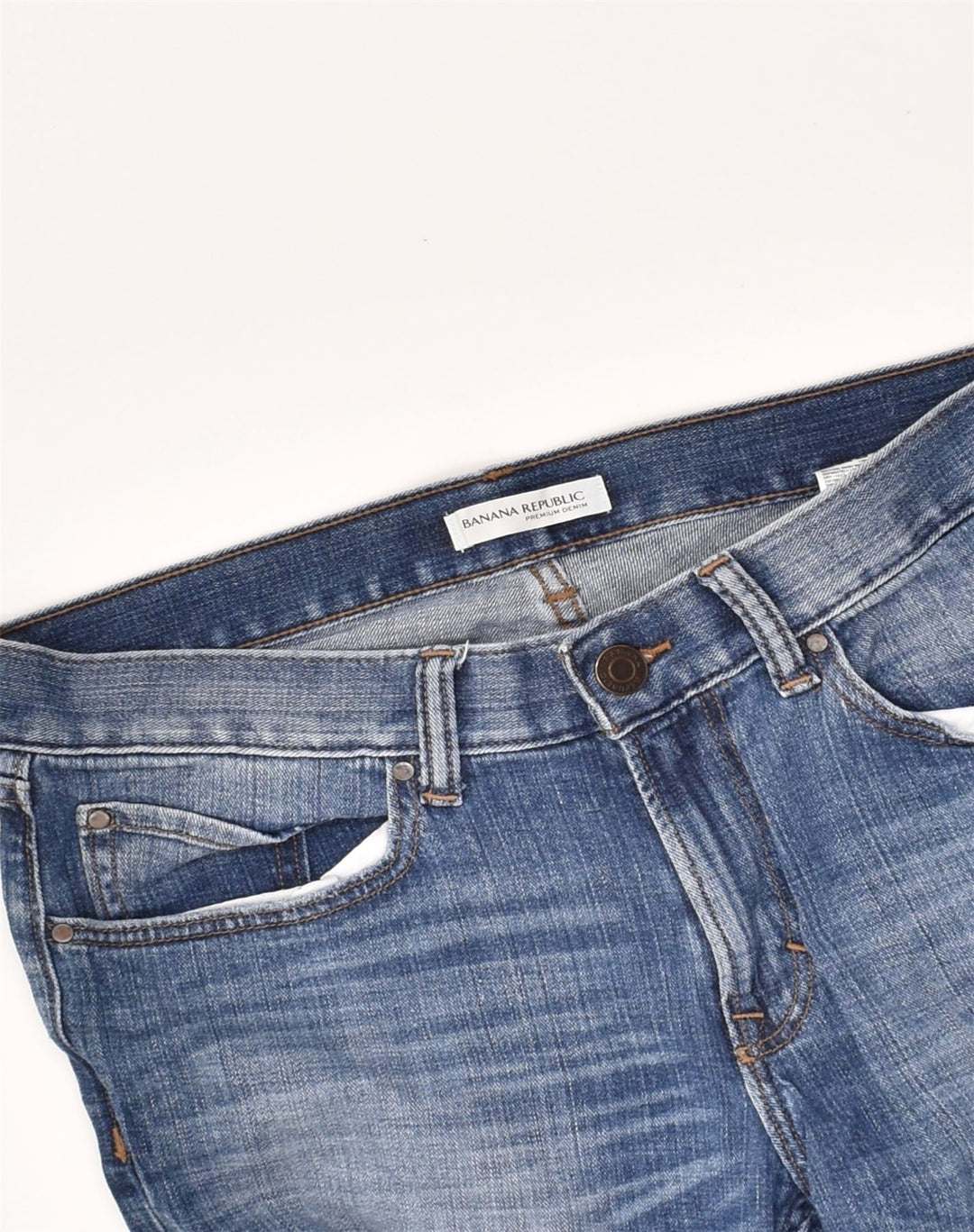 BANANA REPUBLIC Mens Boyfriend Distressed Tapered Jeans W29 L29 Navy Blue | Vintage Banana Republic | Thrift | Second-Hand Banana Republic | Used Clothing | Messina Hembry 