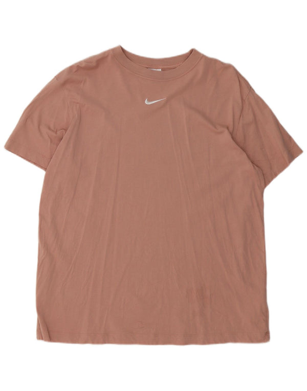 Nike Herre Loose Fit T-shirt Top Medium Pink Bomuld
