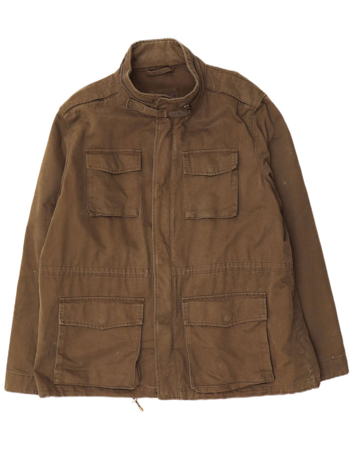 Marks & Spencer Herre Utility Jacket UK 46 3XL Khaki Cotton