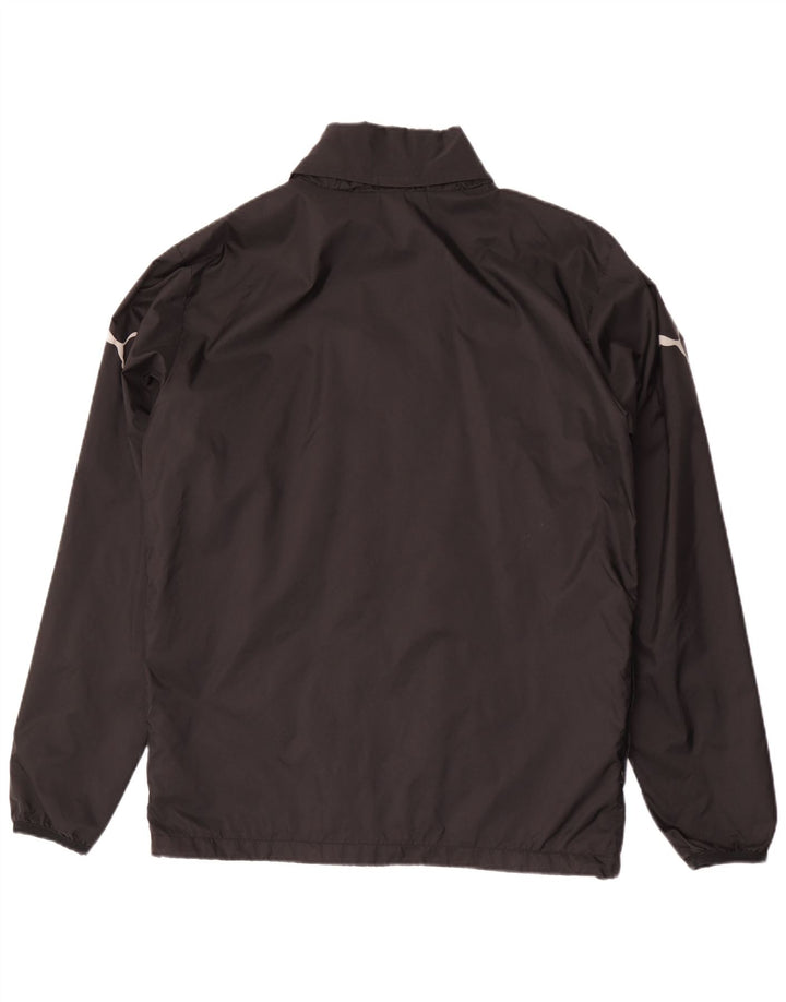 PUMA Mens Hooded Rain Jacket UK 38 Medium Black Nylon