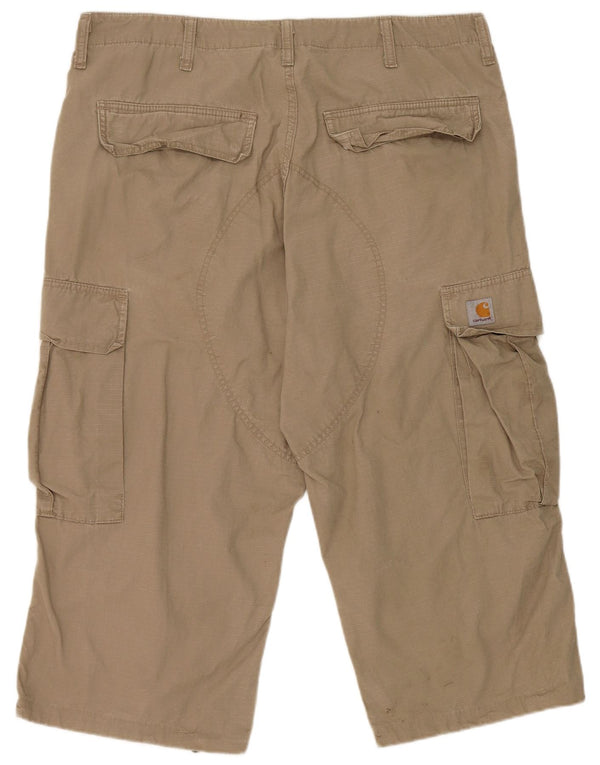 Carhartt Mens Cargo Capri nadrág W36 L20 bézs pamut