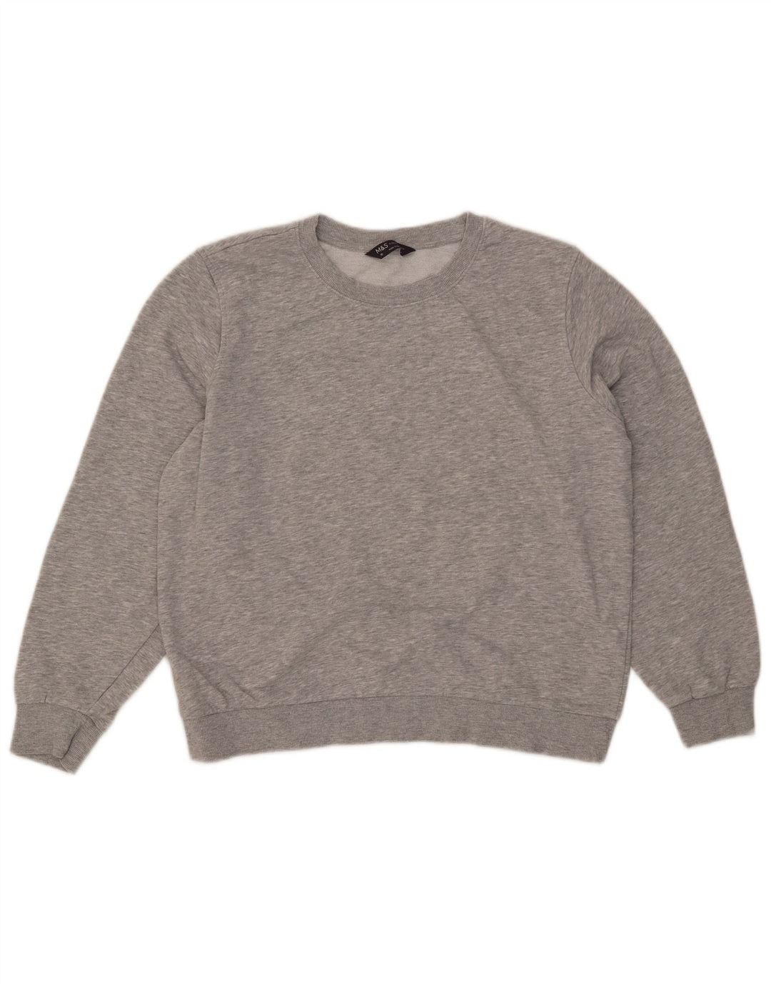 Marks & Spencer Womens Sweatshirt Jumper UK 16 Large Grey Cotton