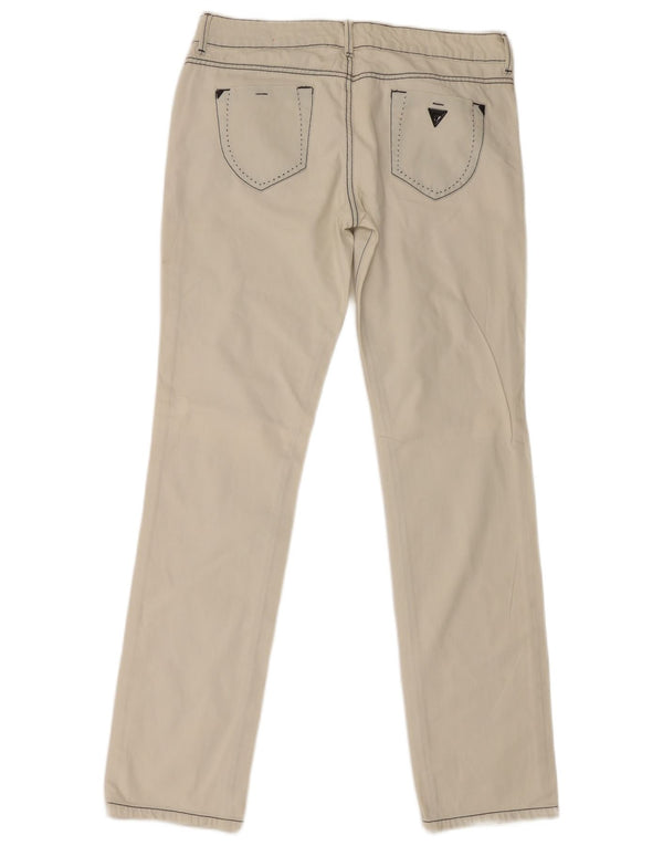 Jeans slim da donna Guess W33 L34 cotone bianco sporco