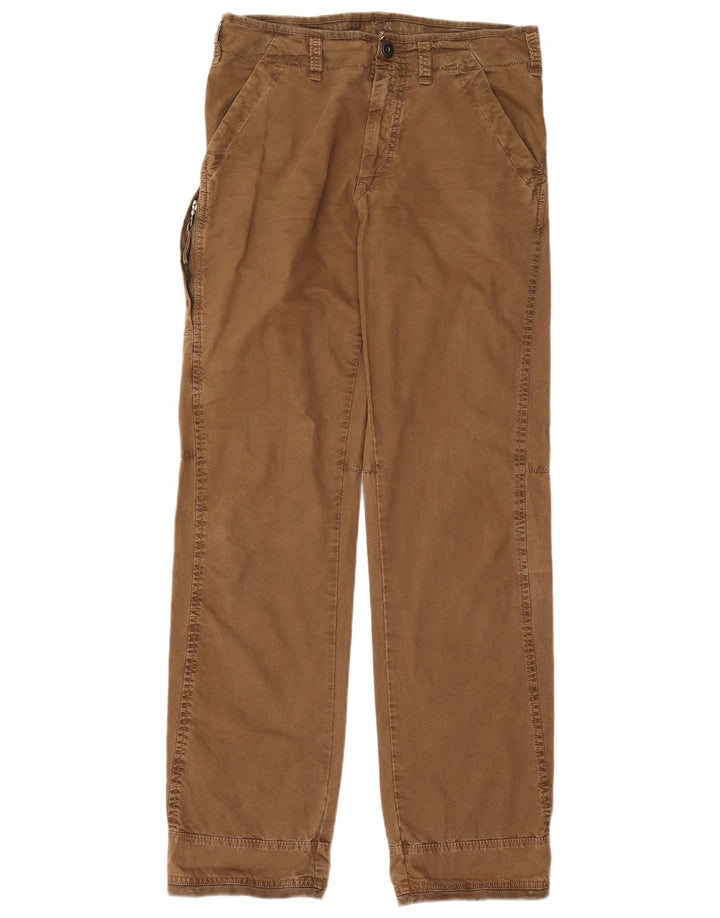 Murphy & Nye Mens Straight Cargo Trousers W33 L34 Brown Cotton