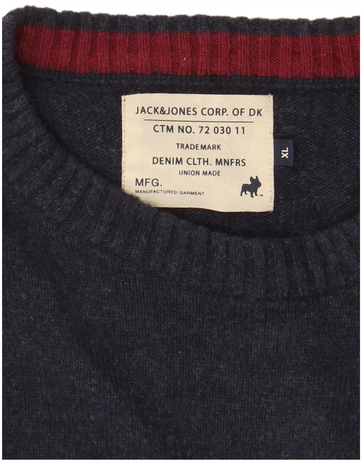 Jack & Jones Mens Crew Neck Jumper Sweater XL Navy Blue