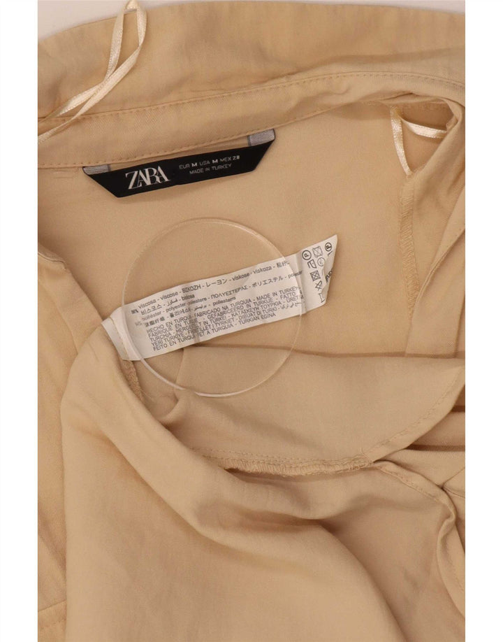 Zara Mujer Camisa UK 44 Viscosa Beige Medio