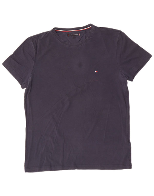 Tommy Hilfiger Mens T-Shirt Top Large Navy Blue Cotton