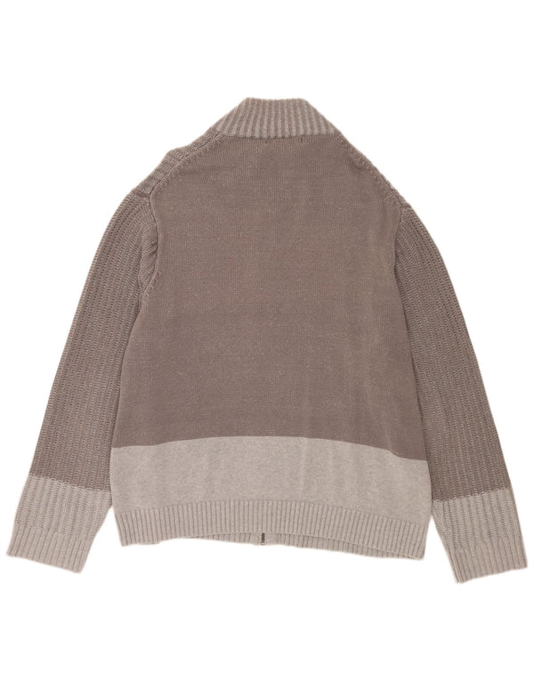 Calvin Klein Jeans Mens Cardigan Sweater 2XL Grey Flecked Cotton