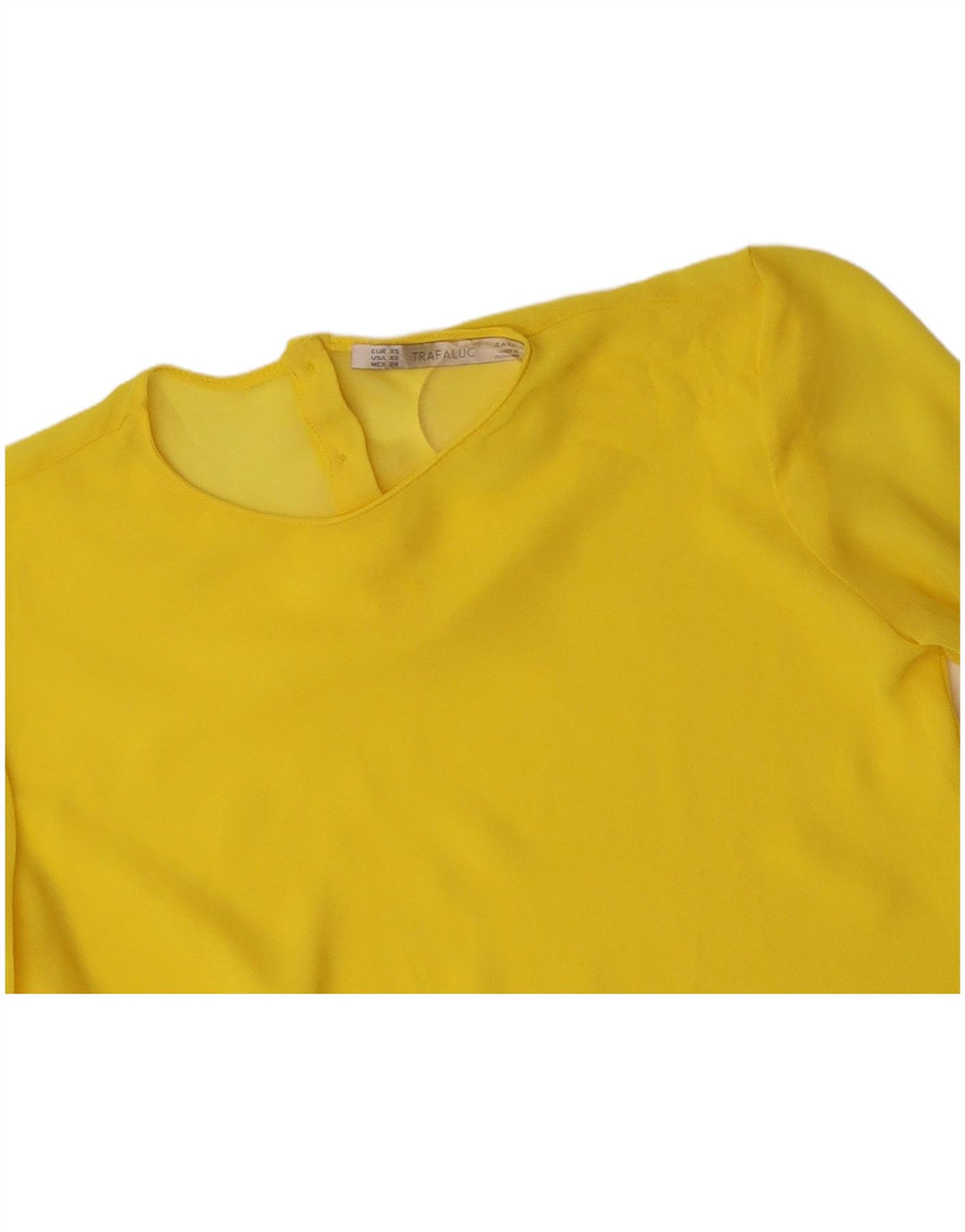 ZARA Womens 3/4 Sleeve Blouse Top UK 6 XS Yellow Polyester