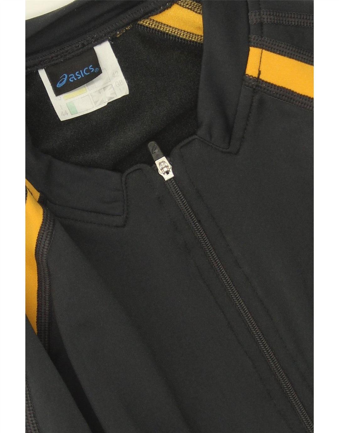 ASICS Womens Zip Neck Pullover Tracksuit Top UK 14 Large Grey Colourblock Vintage Asics and Second-Hand Asics from Messina Hembry 