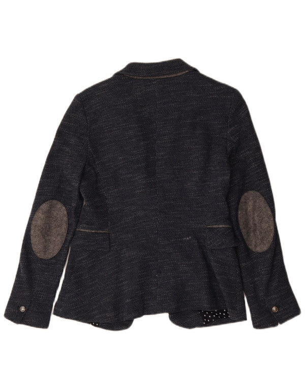 Zara Γυναικείο σακάκι 1 κουμπιού Blazer UK 12 Medium Navy Blue Flecked