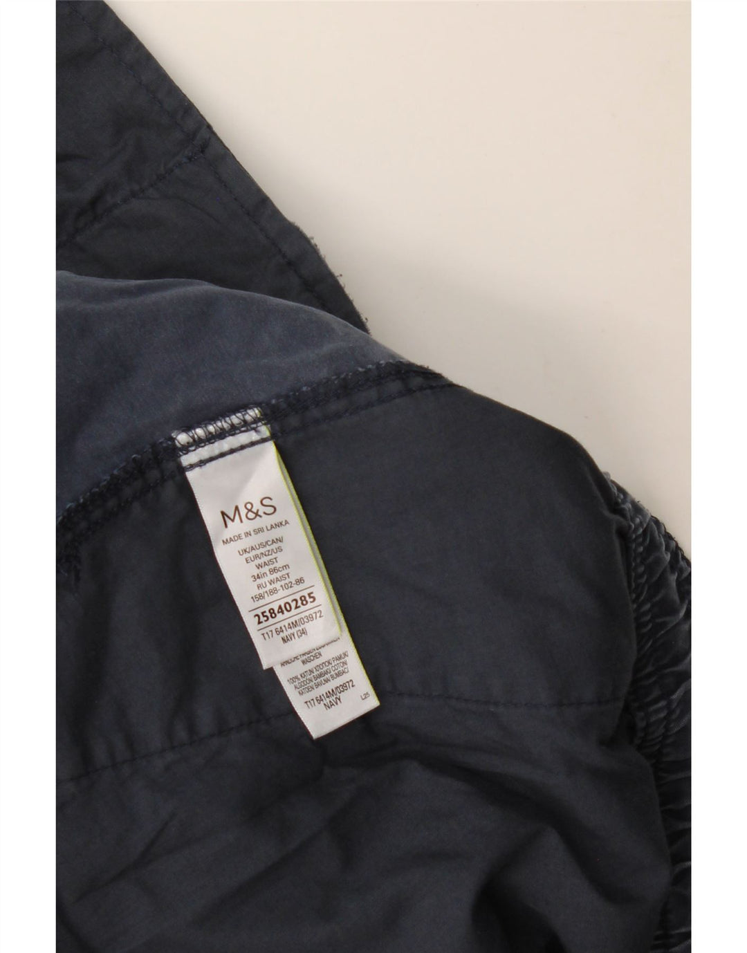 MARKS & SPENCER Mens Cargo Shorts W34 Large Navy Blue Cotton