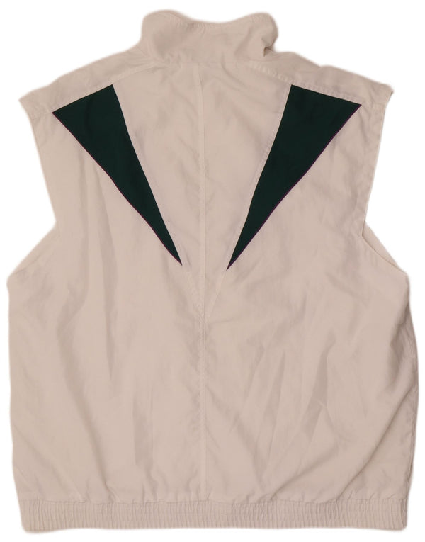 Adidas Mens Sleeveless Tracksuit Top Jacket UK 48/50 XL White Colourblock