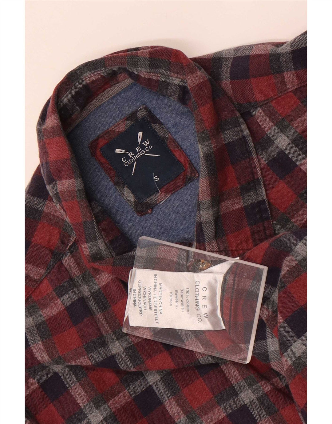 Crew Clothing Mens Flannel Shirt Small Red Check Cotton