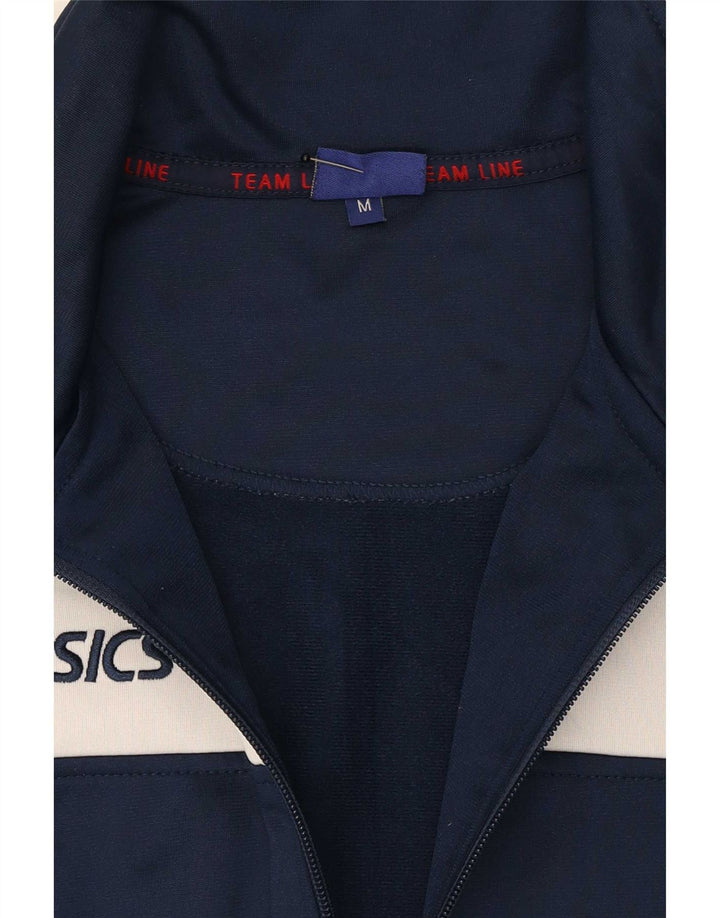 Asics Mens Full Tracksuit Médio Azul Marinho Colourblock Poliéster