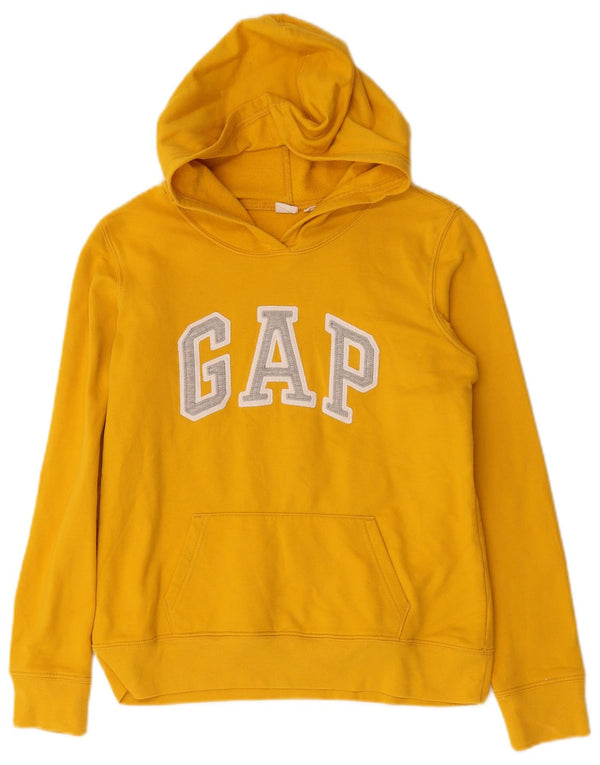Gap Womens Graphic Oversized Hoodie Jumper UK 6 XS Yellow Cotton