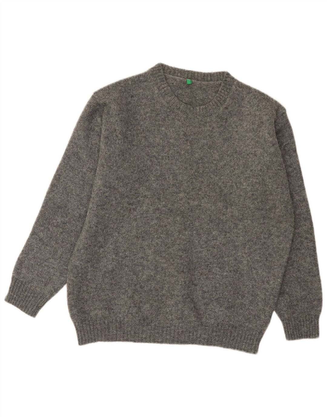Benetton Boys Crew Neck Jumper Sweater 15-16 Years Large Grey Wool