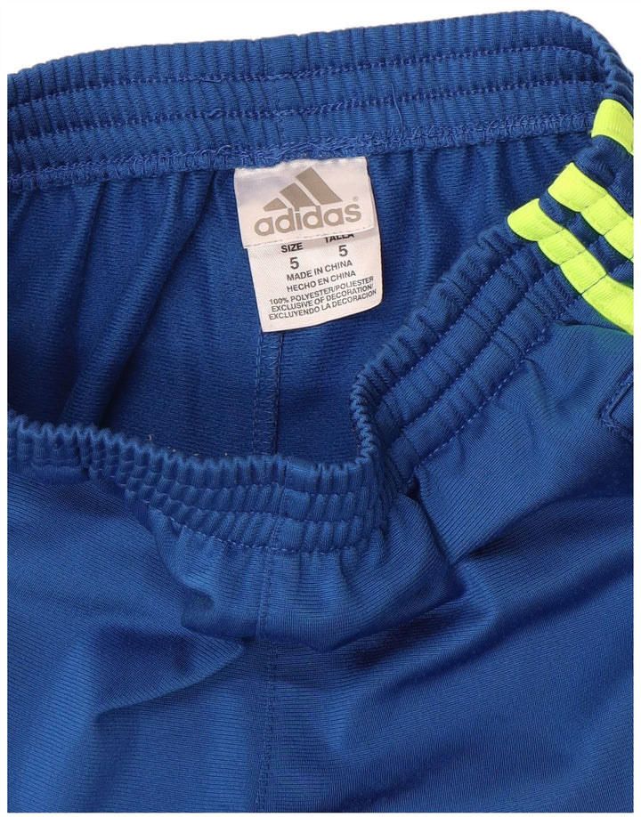 Pantaloni della tuta da ragazzo Adidas 4-5 anni in poliestere blu