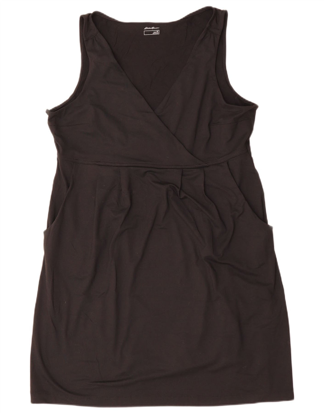 EDDIE BAUER Womens Sleeveless Sheath Dress UK 18 XL Black Polyester