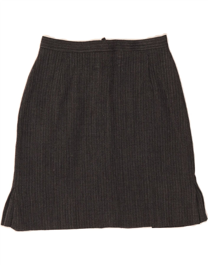 SPORTMAX Womens A-Line Skirt UK 12 Medium W26 Grey Striped Wool Vintage Sportmax and Second-Hand Sportmax from Messina Hembry 
