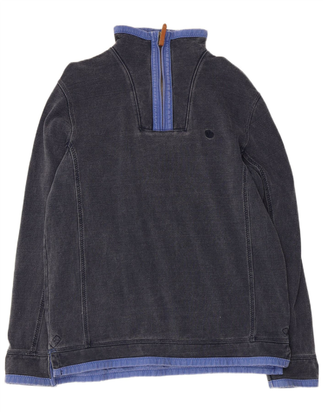 Fat Face Herre Zip Neck Sweatshirt Jumper Large Navy Blue Bomuld