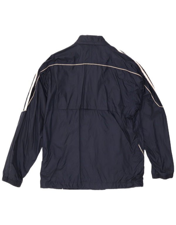Adidas Chaqueta impermeable con capucha para hombre UK 36 Small Azul marino Poliamida