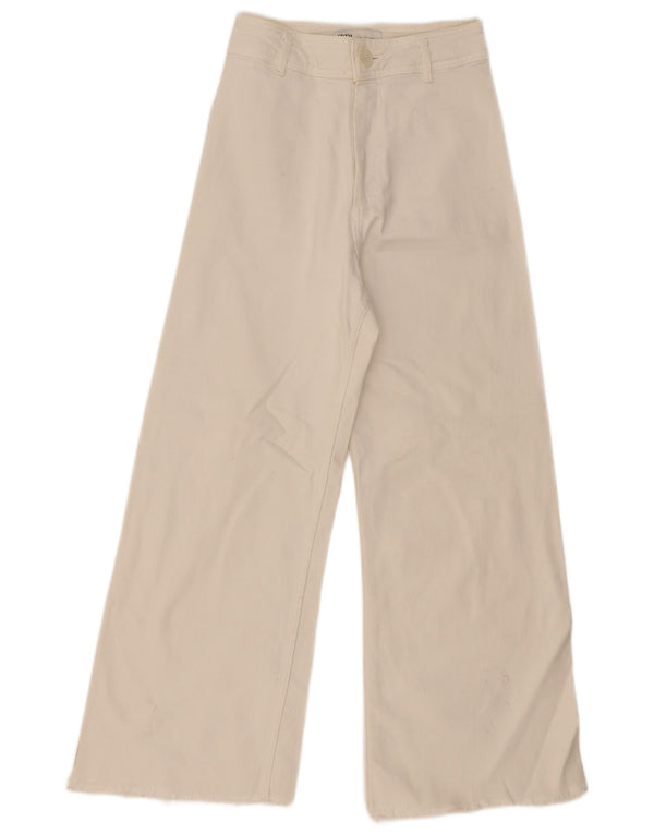 Zara Dame Jeans med brede ben EU 36 XS W26 L27 Hvid