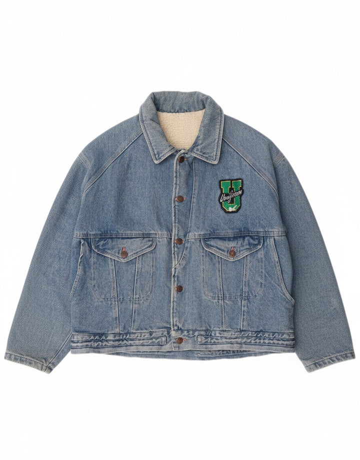 UNIFORM Mens Loose Fit Denim Jacket UK 38 Medium Blue Cotton