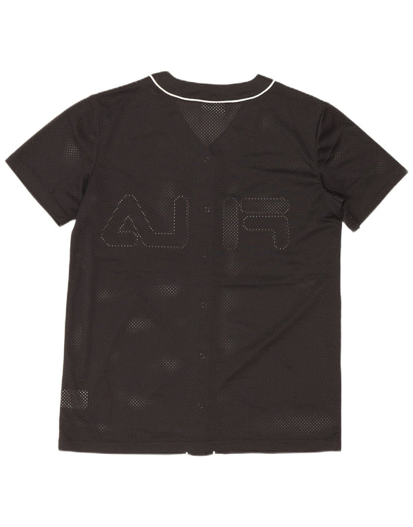 Fila Womens Grafisk Oversized Jersey Top UK 6 XS Sort Polyester