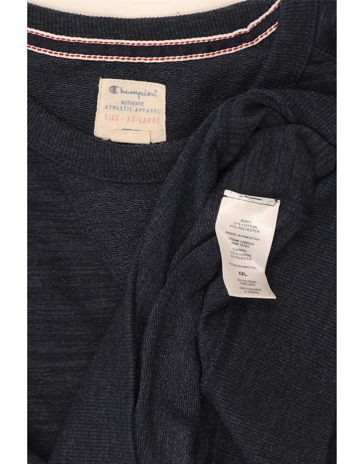 Champion Mens Sweatshirt Jumper 2XL Navy Blue Flecked Cotton