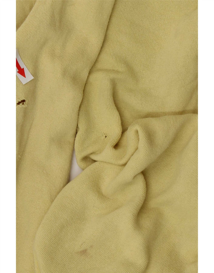 Think Pink Mens Polo Neck Sweatshirt Jumper IT 50 Medium Yellow Cotton