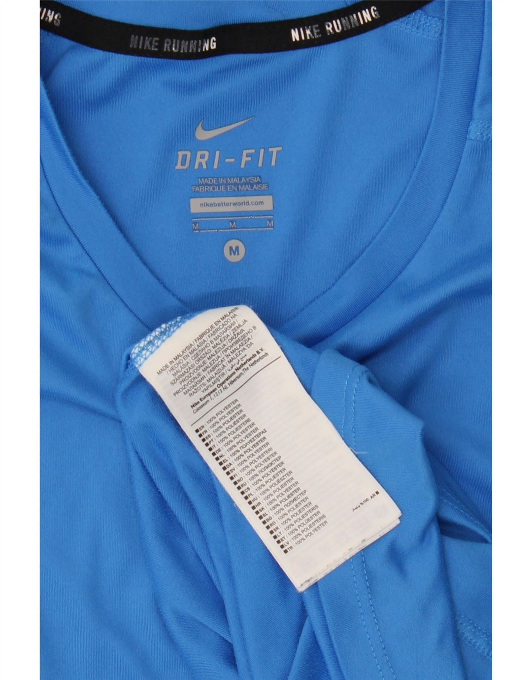 Nike Mens Dri Fit T-Shirt Top Medium Blue Polyester