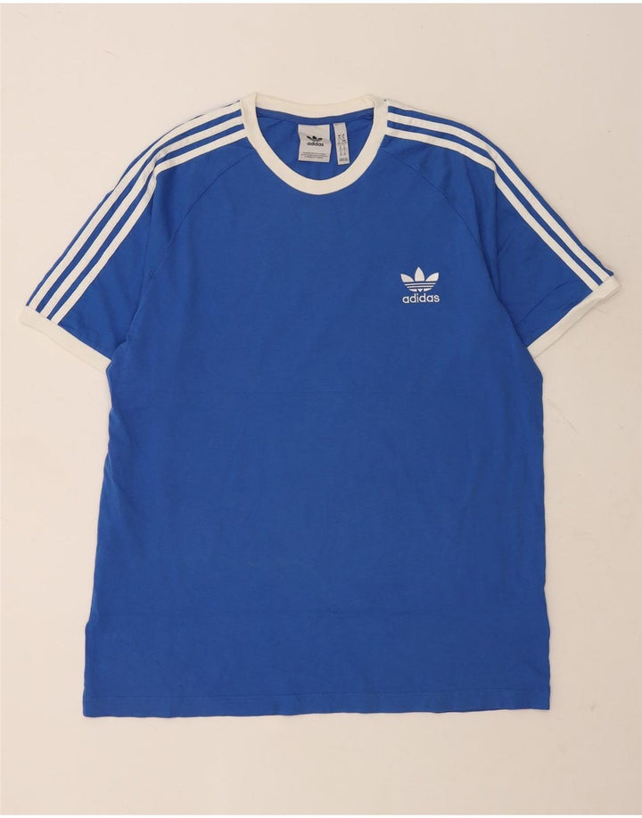Adidas Mens T-Shirt Top XL Blue Cotton