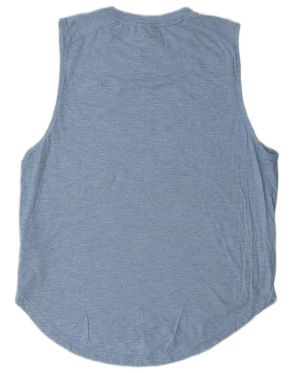 Adidas Dame Grafisk Vest Top UK 16/18 Large Blue Cotton