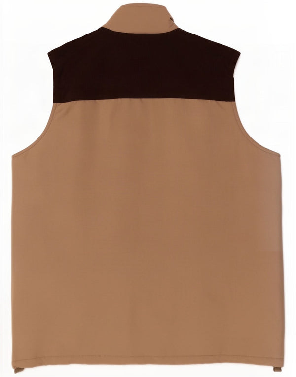 Cotton Traders Chaleco utilitario para hombre UK 40 Large Beige Colorblock Poliéster