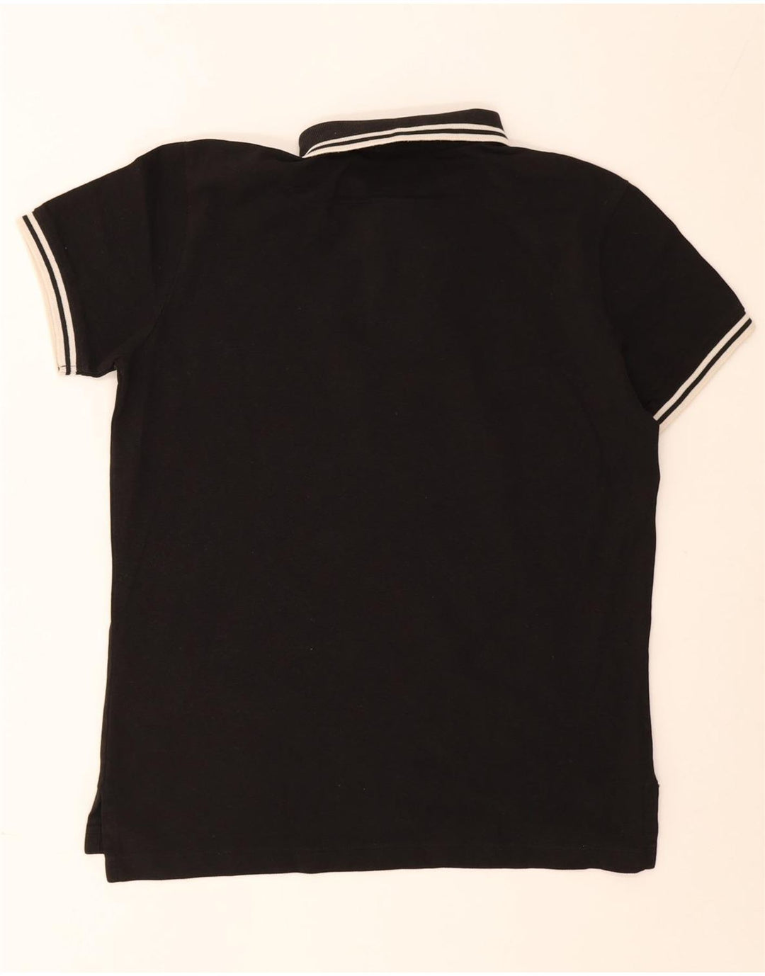 Jeckerson Mens Polo Shirt Medium Black Striped Cotton