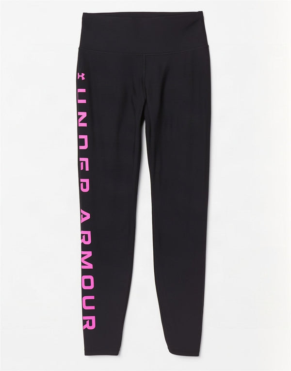 Under Armour Womens Heat Gear Graphic Leggings UK 10 Small Black Polyester