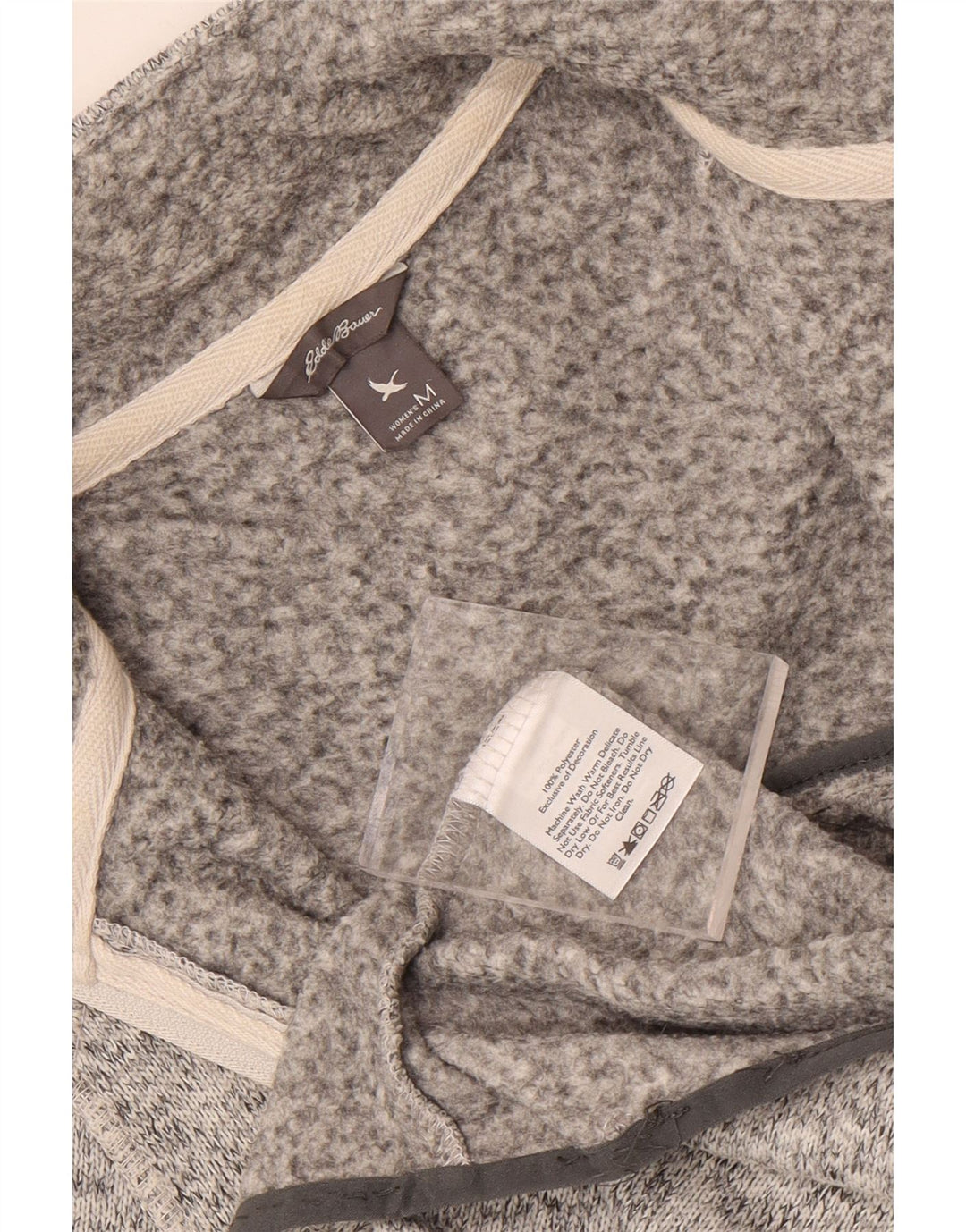 Eddie Bauer Womens Tracksuit Top Jacket UK 14 Medium Grey Flecked Polyester