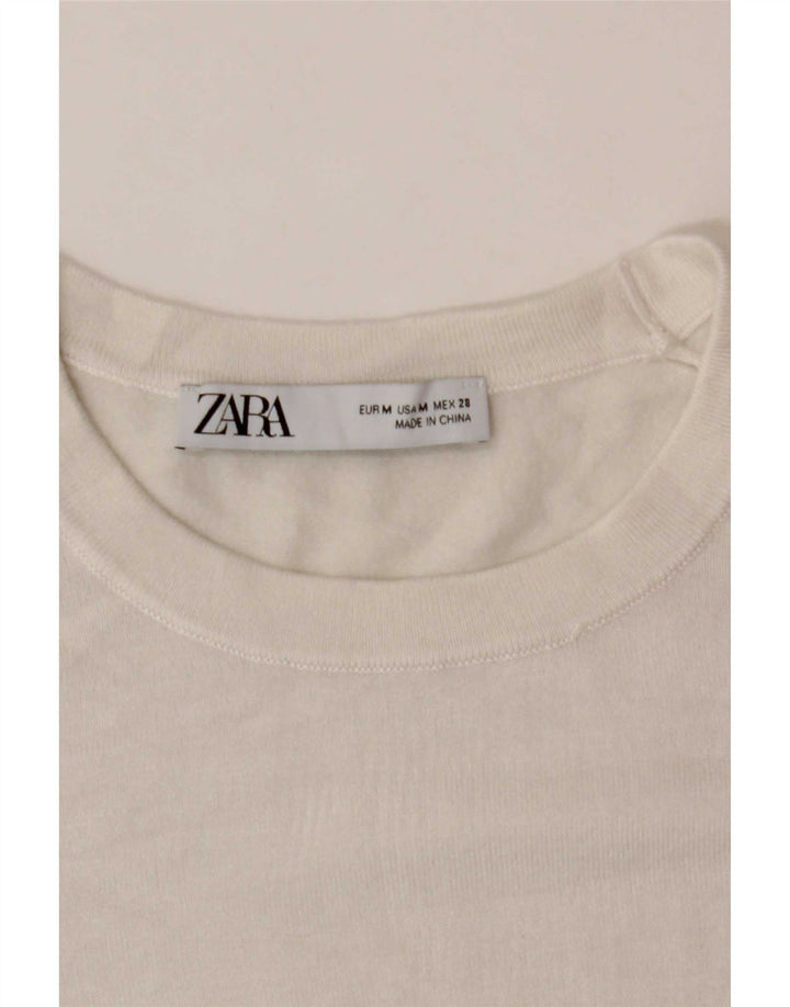 Maglione maglione girocollo da donna Zara UK 12 bianco medio