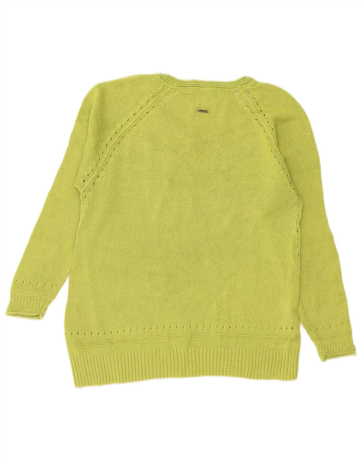 White Stuff Womens V-Neck Jumper Sweater UK 8 Small Green Cotton