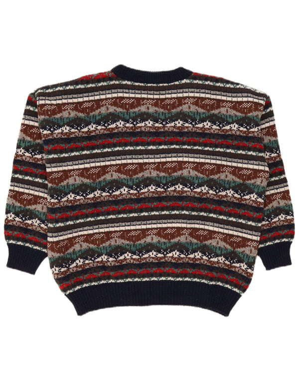 Vintage Mens Crew Neck Jumper Sweater XL Multicoloured Fair Isle