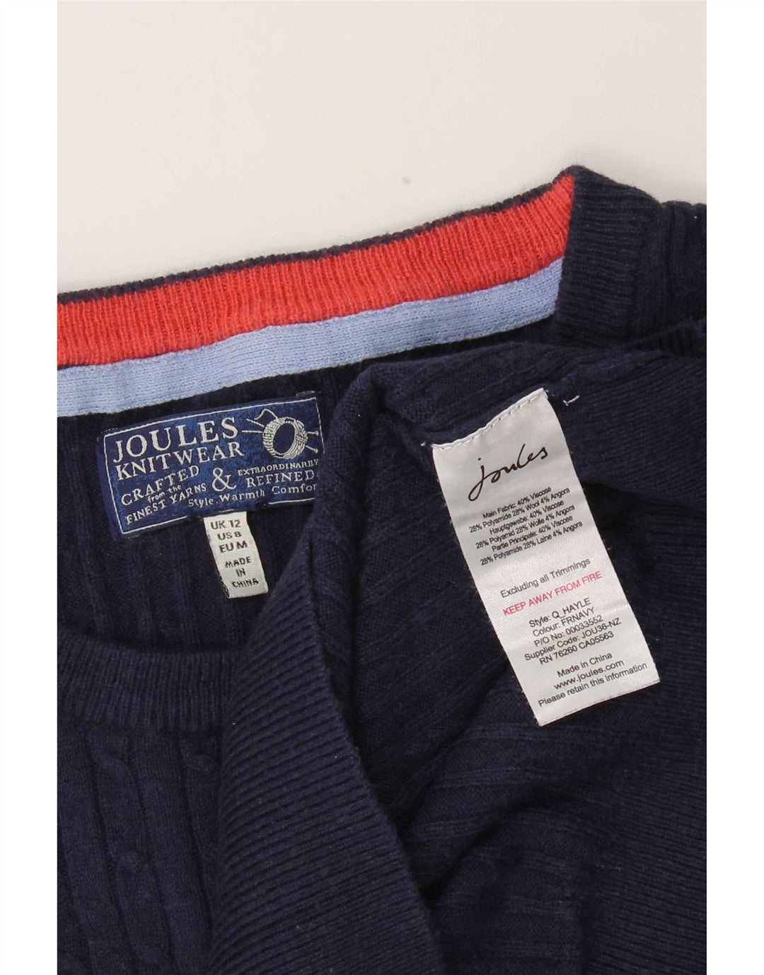 Joules Womens Boat Neck Jumper Sweater UK 12 Medium Navy Blue Polyamide