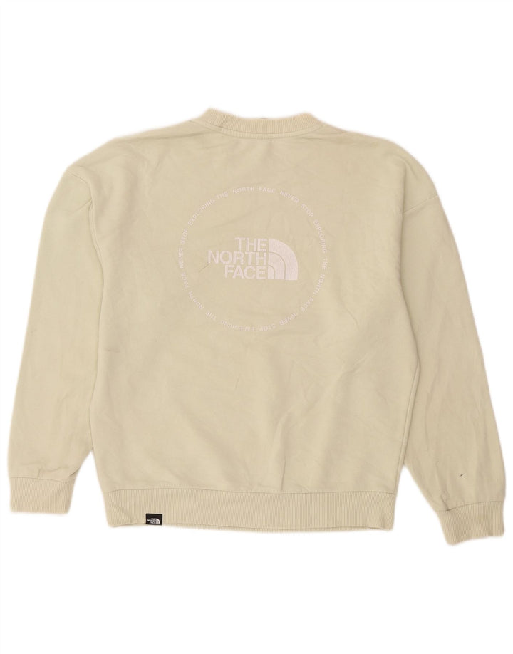 The North Face Womens Sweatshirt Jumper UK 14 Medium Off White Cotton