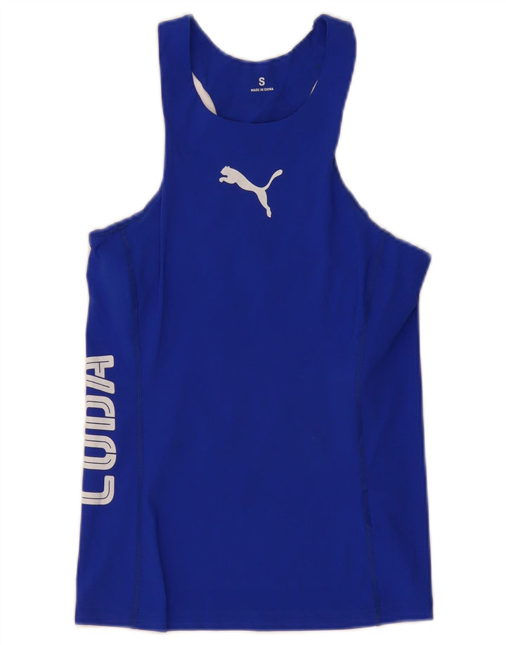 PUMA Womens Cuba Graphic Vest Top UK 8 Small Blue Polyamide