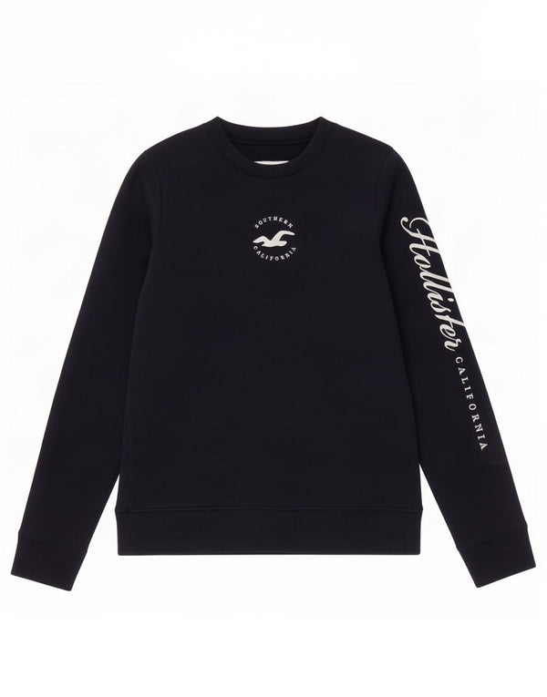 Hollister Sweat-shirt graphique pour femme UK 6 XS Bleu marine Coton