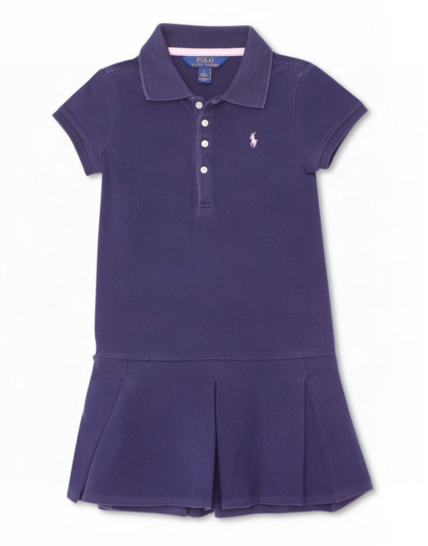Polo Ralph Lauren Abito Polo per Ragazze 5-6 Anni in Cotone Blu Navy
