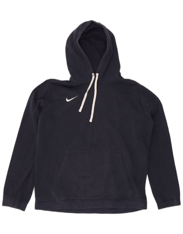 Nike Mens Hoodie Jumper Large Navy Blue Cotton
